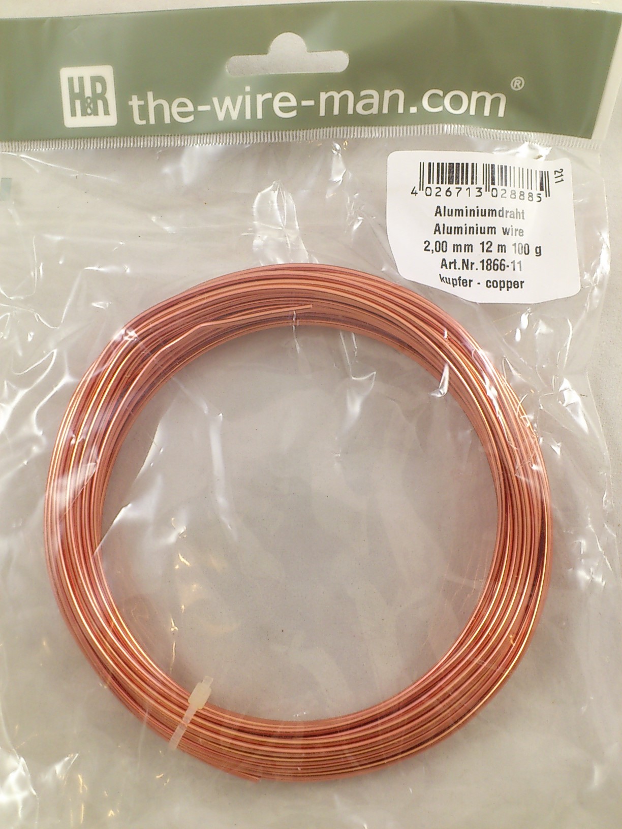 Aluminium wire copper 2mmx12m